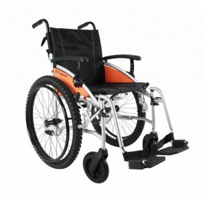 Кресло - коляска Excel G-Lite Pro 24 (Explorer) с широкими приводными колёсами для инвалидов VAN OS MEDICAL,Бельгия